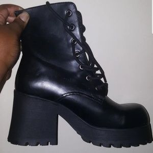 Lace up platform combat boots